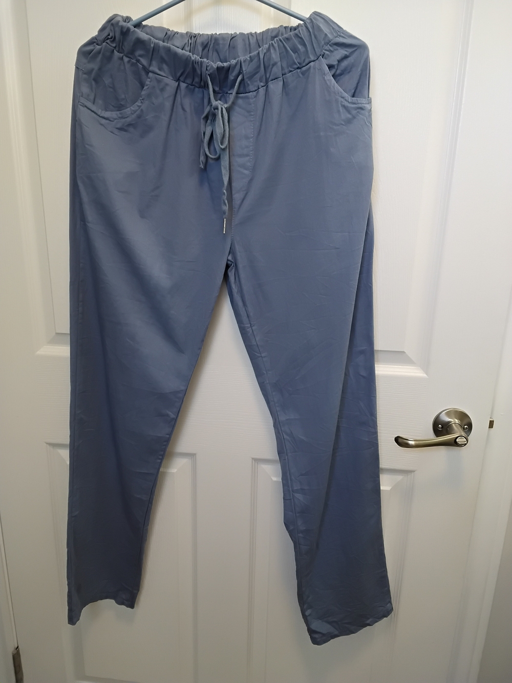 Cherishh Slate Blue Drawstring Elastic Waist 95% Cotton Pants
